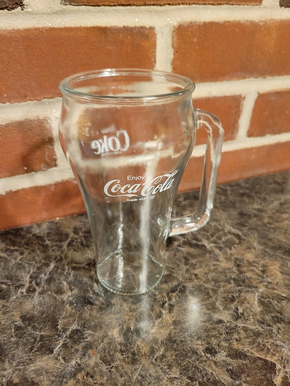 Vintage Coca Cola Clear Glass Beer Stein Mug